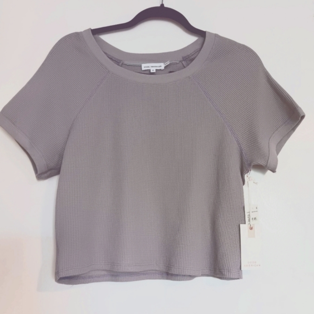 Good American Waffle Knit Crop Women's Top Size 4